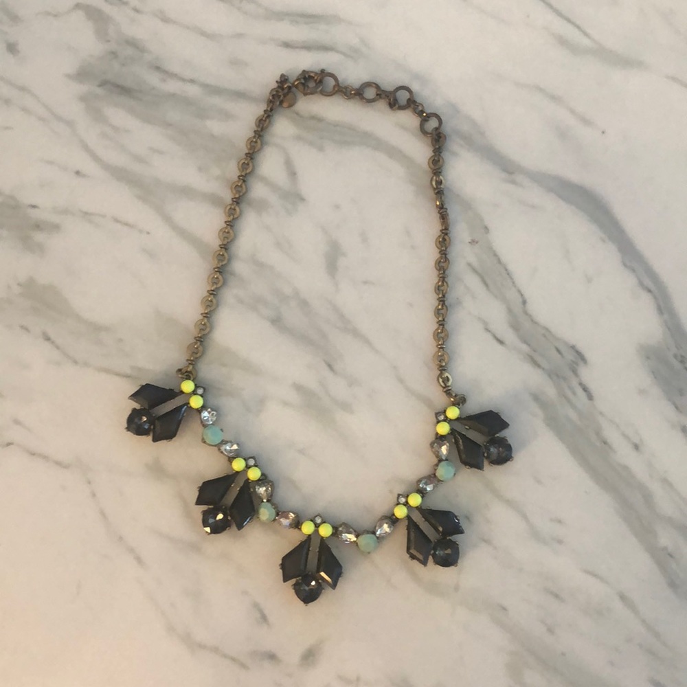 J.Crew mint and navy statement necklace